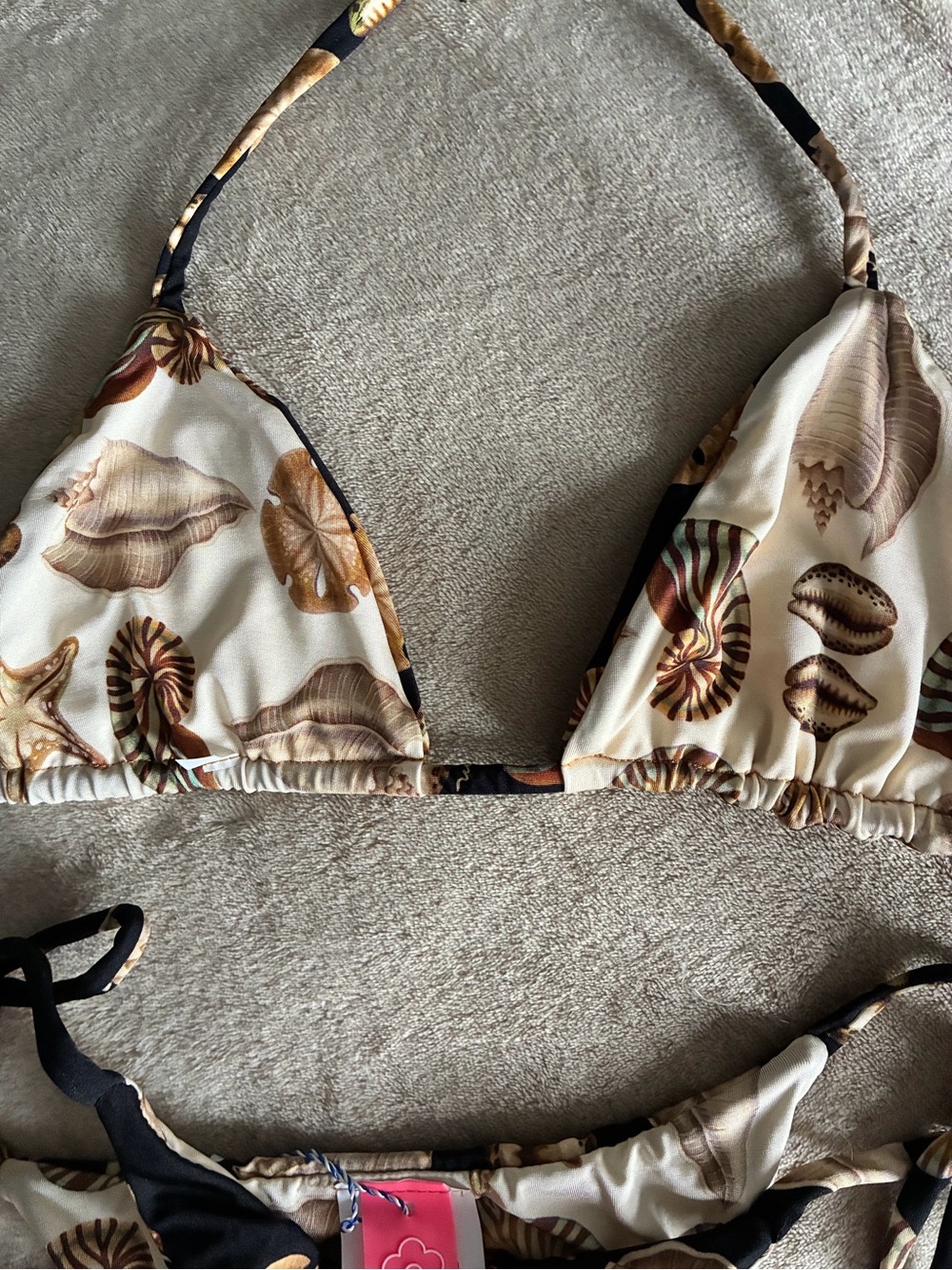 Farm Rio Shell Print Reversible Triangle Bikini-NWT - Picture 3 of 6